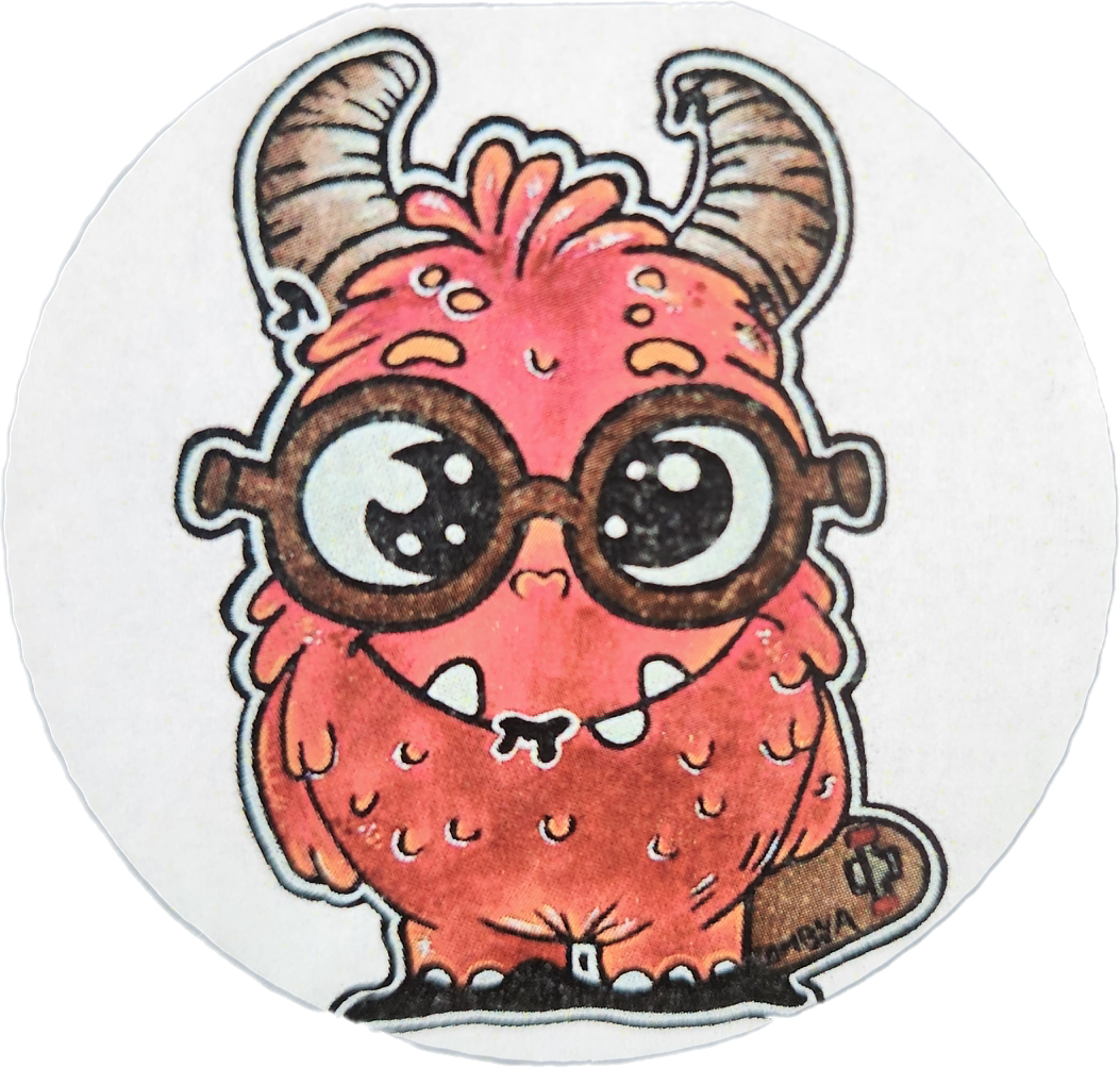 Autocollant monstre rouge
