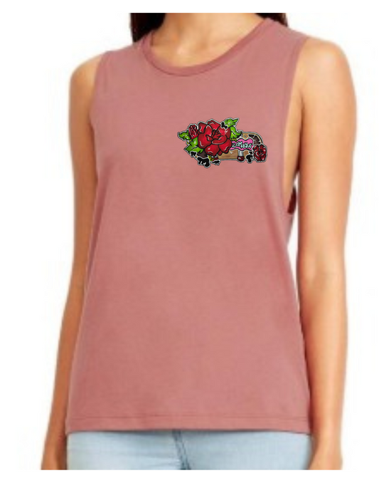 Camisole femme festival muscle Skate fleur