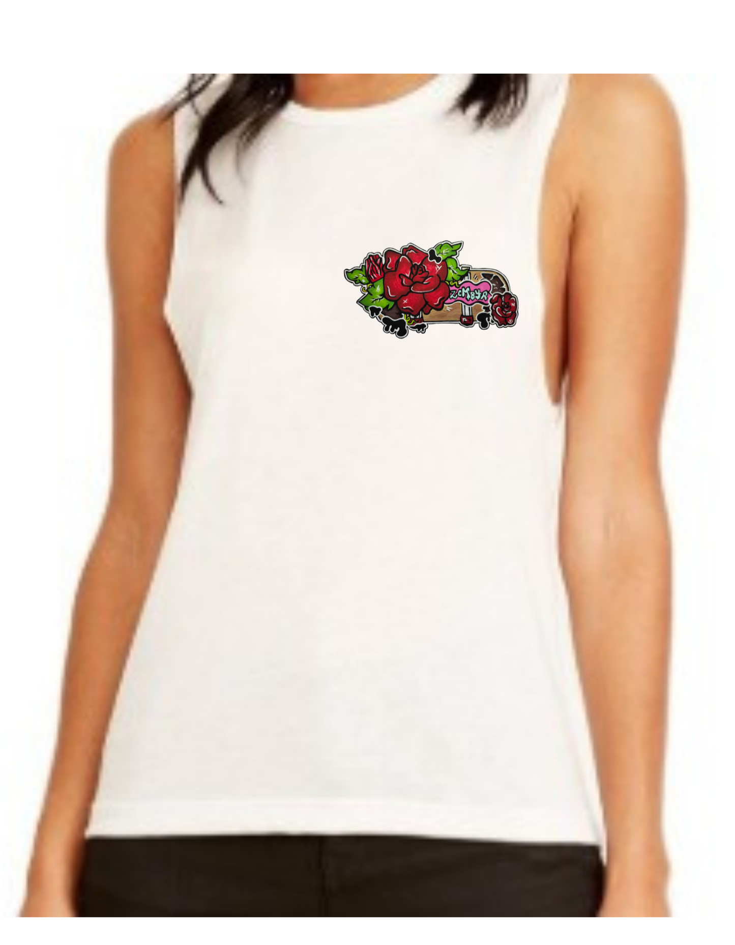 Camisole femme festival muscle Skate fleur