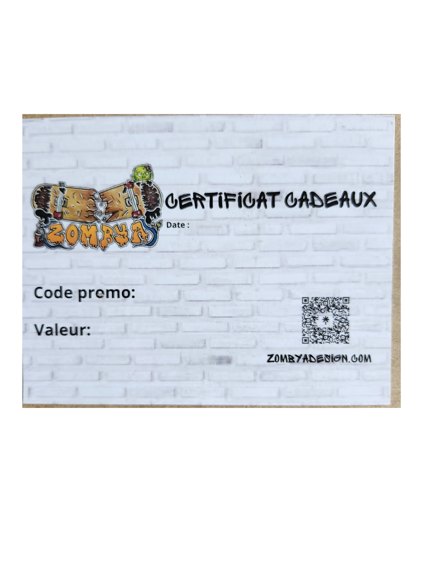Carte-cadeaux Zombya design