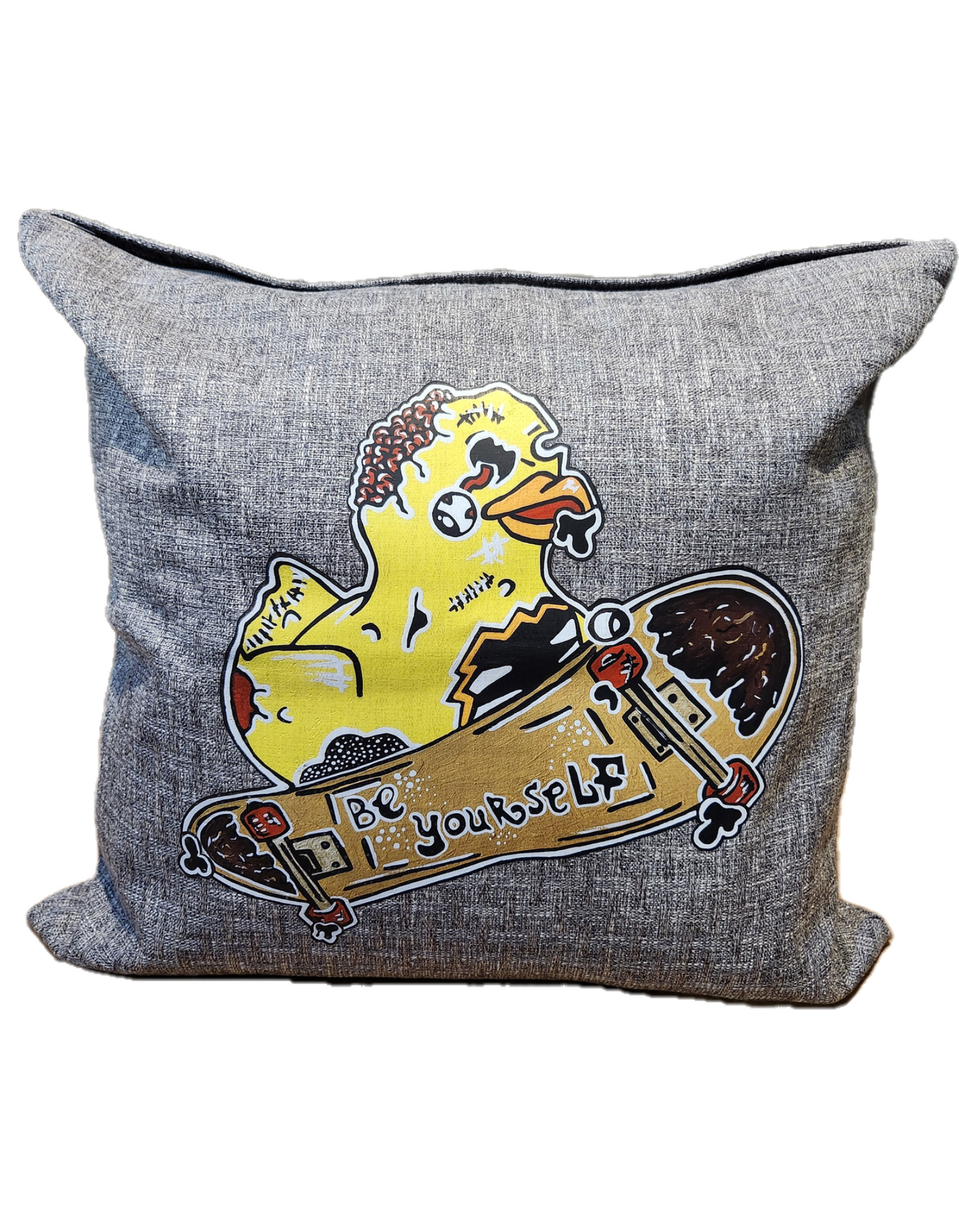Housse coussin canard zombie