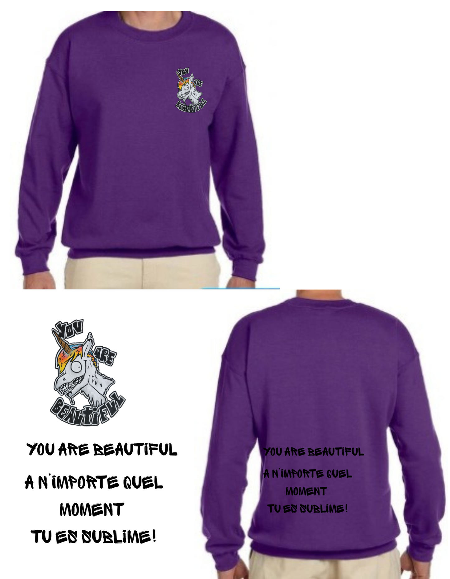 Gamme positive Crewneck You are beautiful