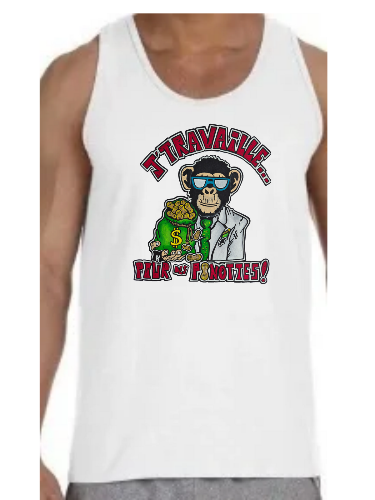 Camisole homme J'travaille pour des peanuts