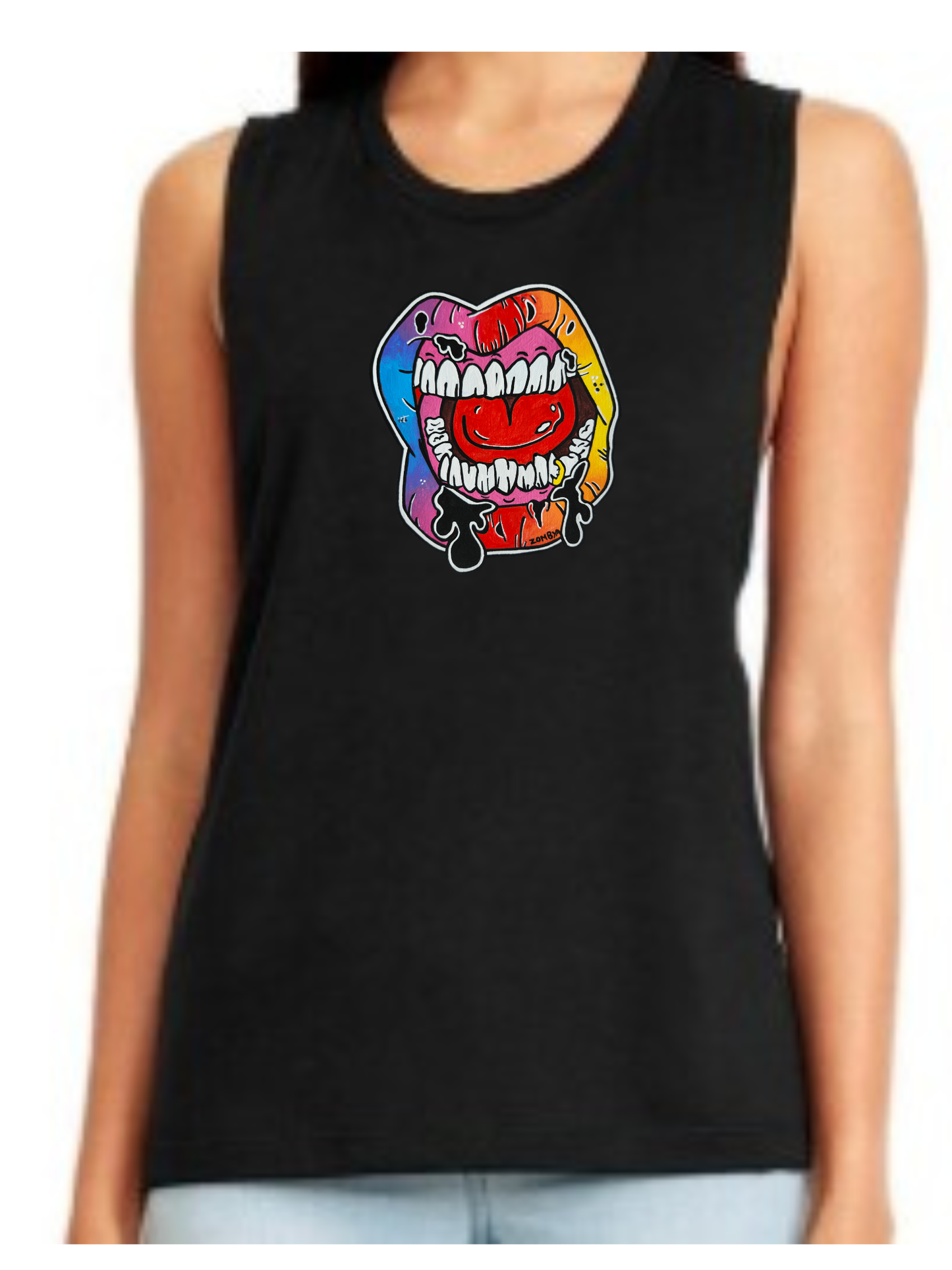 Camisole femme festival muscle Lèvre multicolore