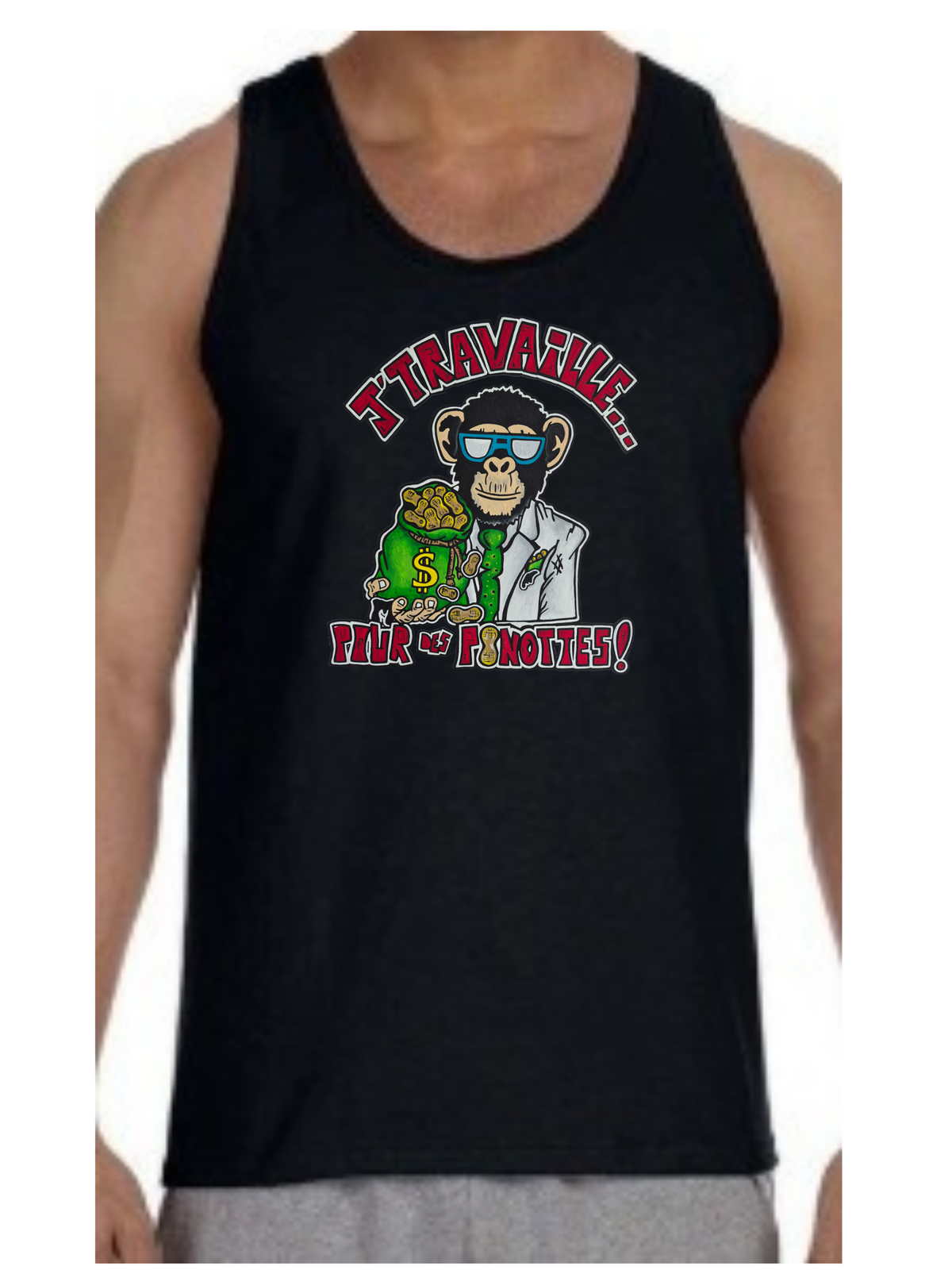 Camisole homme J'travaille pour des peanuts