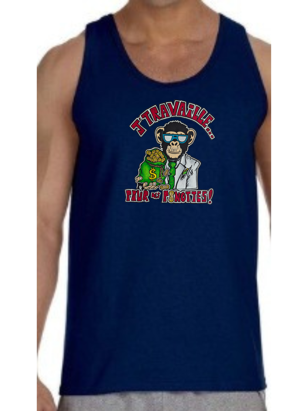 Camisole homme J'travaille pour des peanuts
