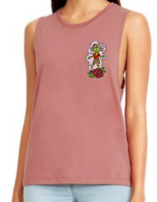 Camisole femme festival  muscle Fille zombie fleur