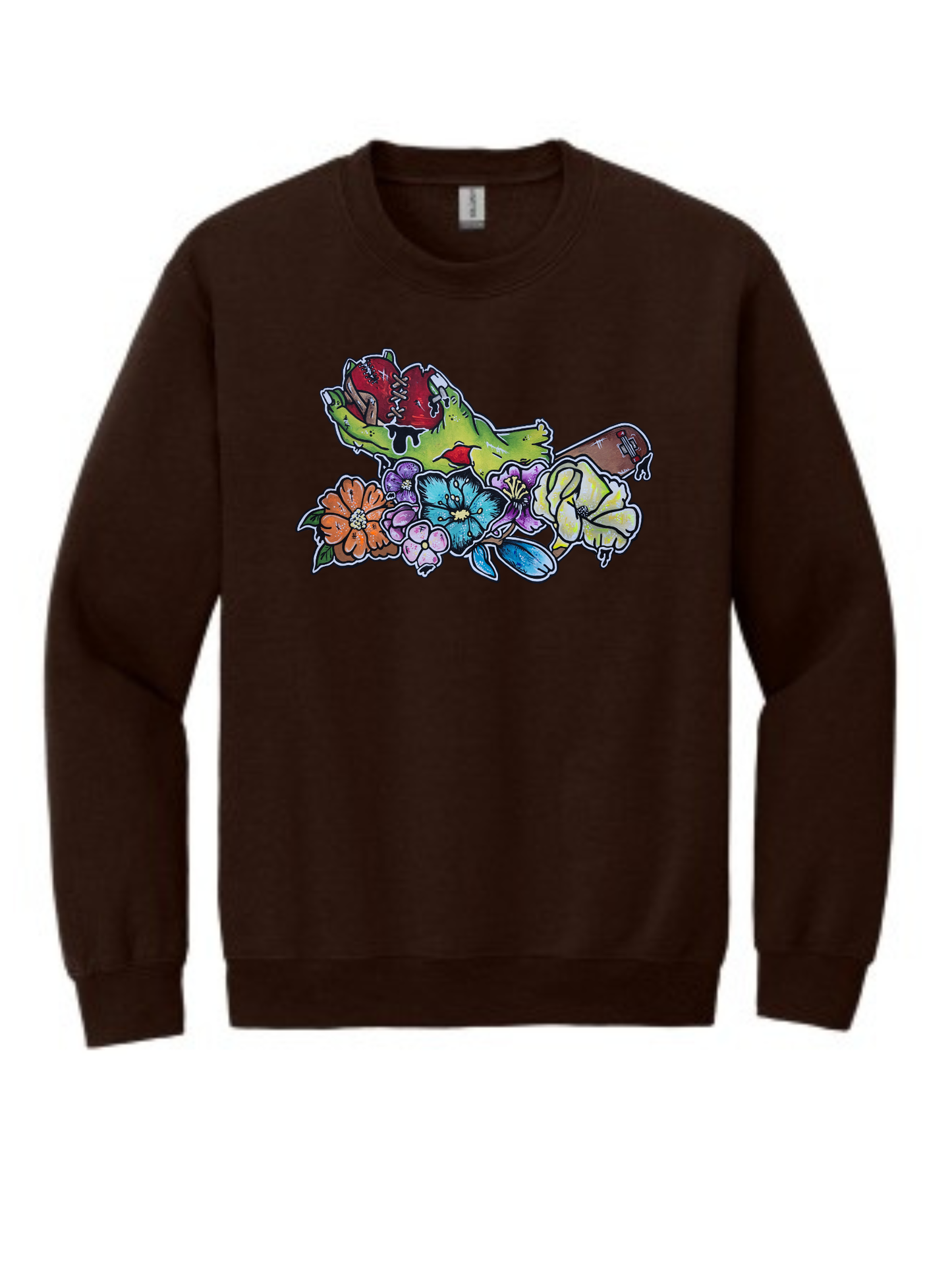 Crewneck Main zombie coeur fleur