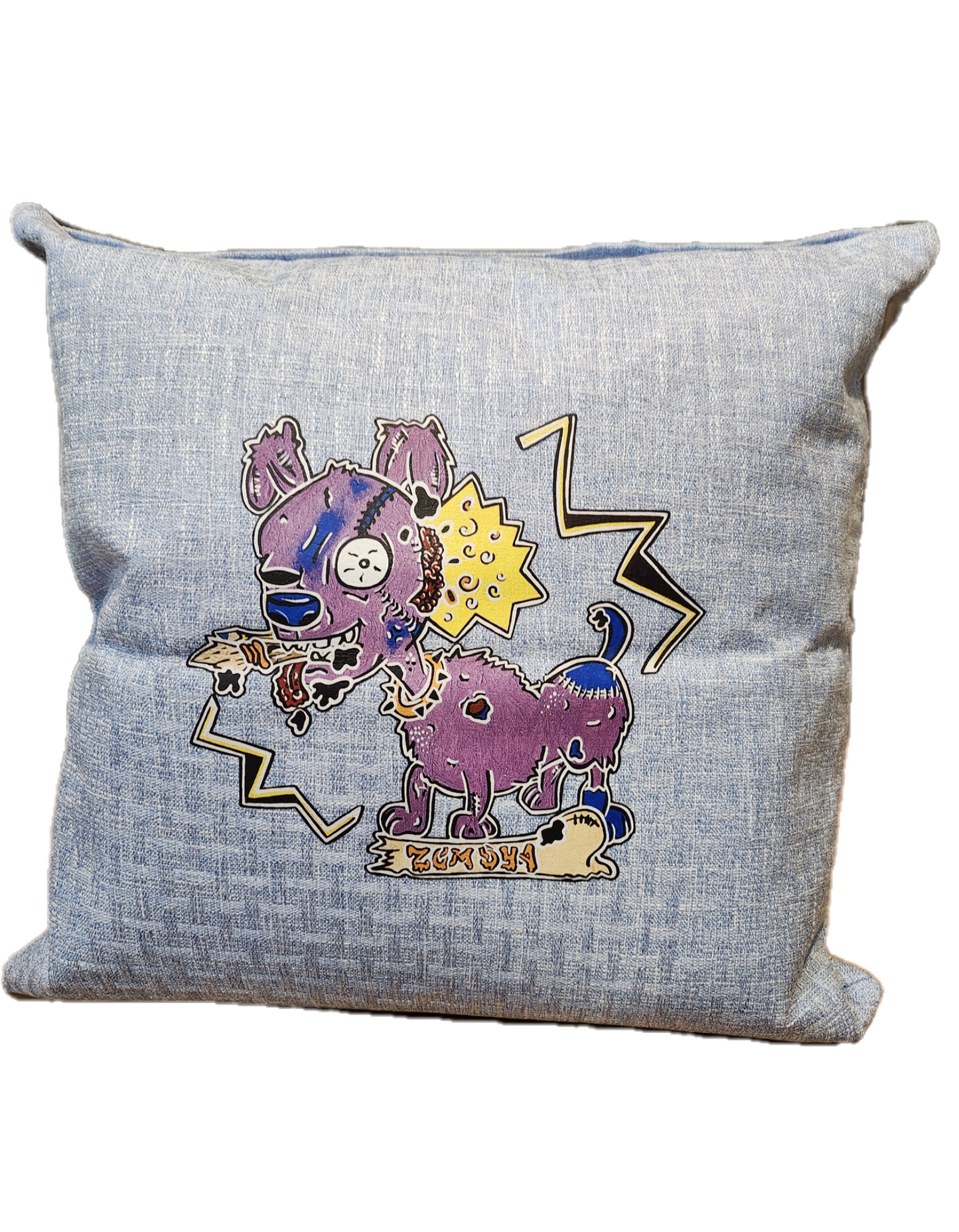 Housse coussin chien zombie