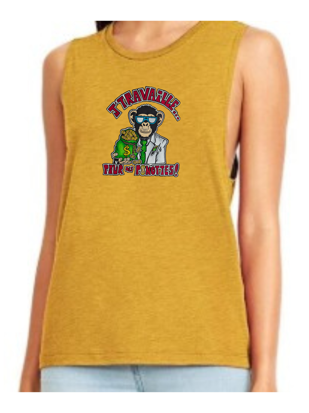 Camisole femme festival muscle J'travaille pour des peanuts