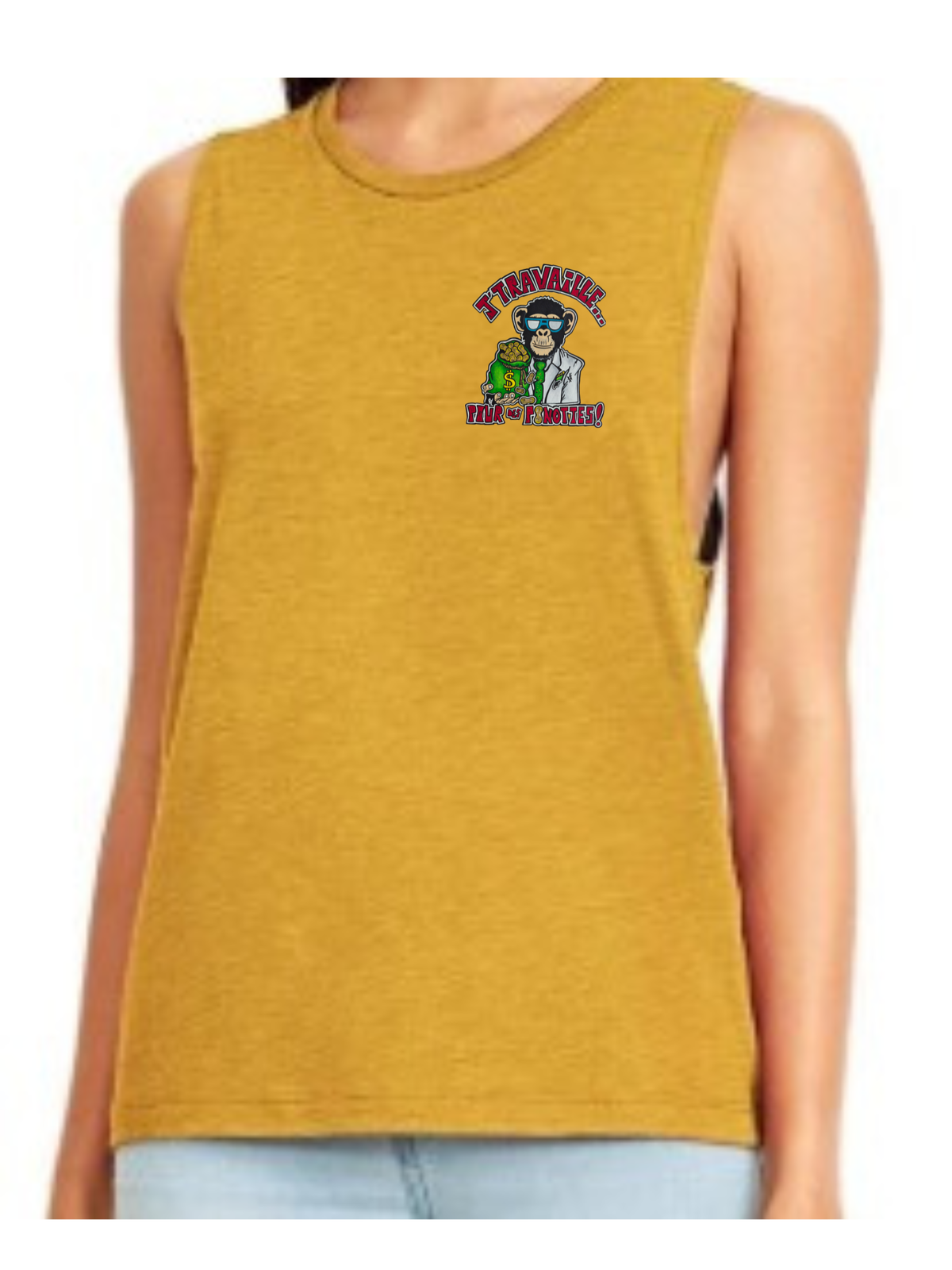 Camisole femme festival muscle J'travaille pour des peanuts
