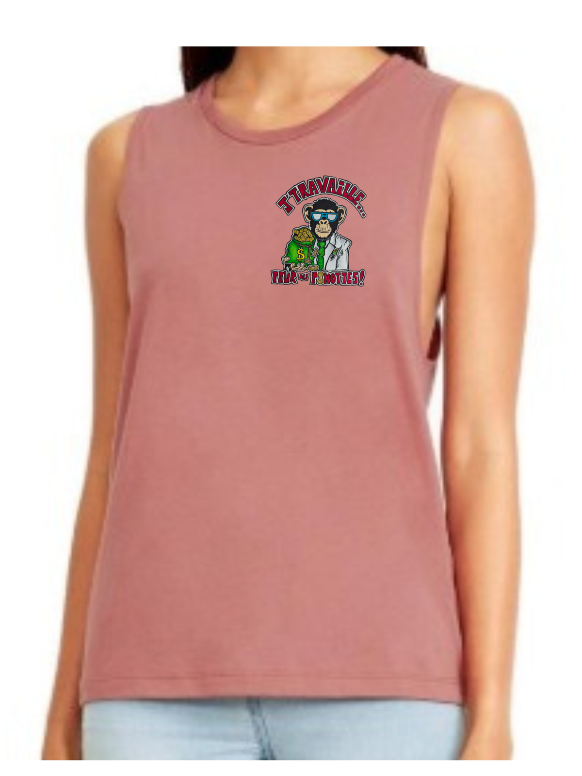 Camisole femme festival muscle J'travaille pour des peanuts