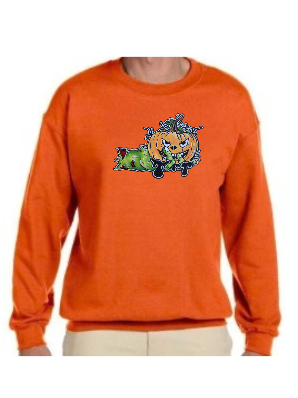 Crewneck Main zombie citrouille