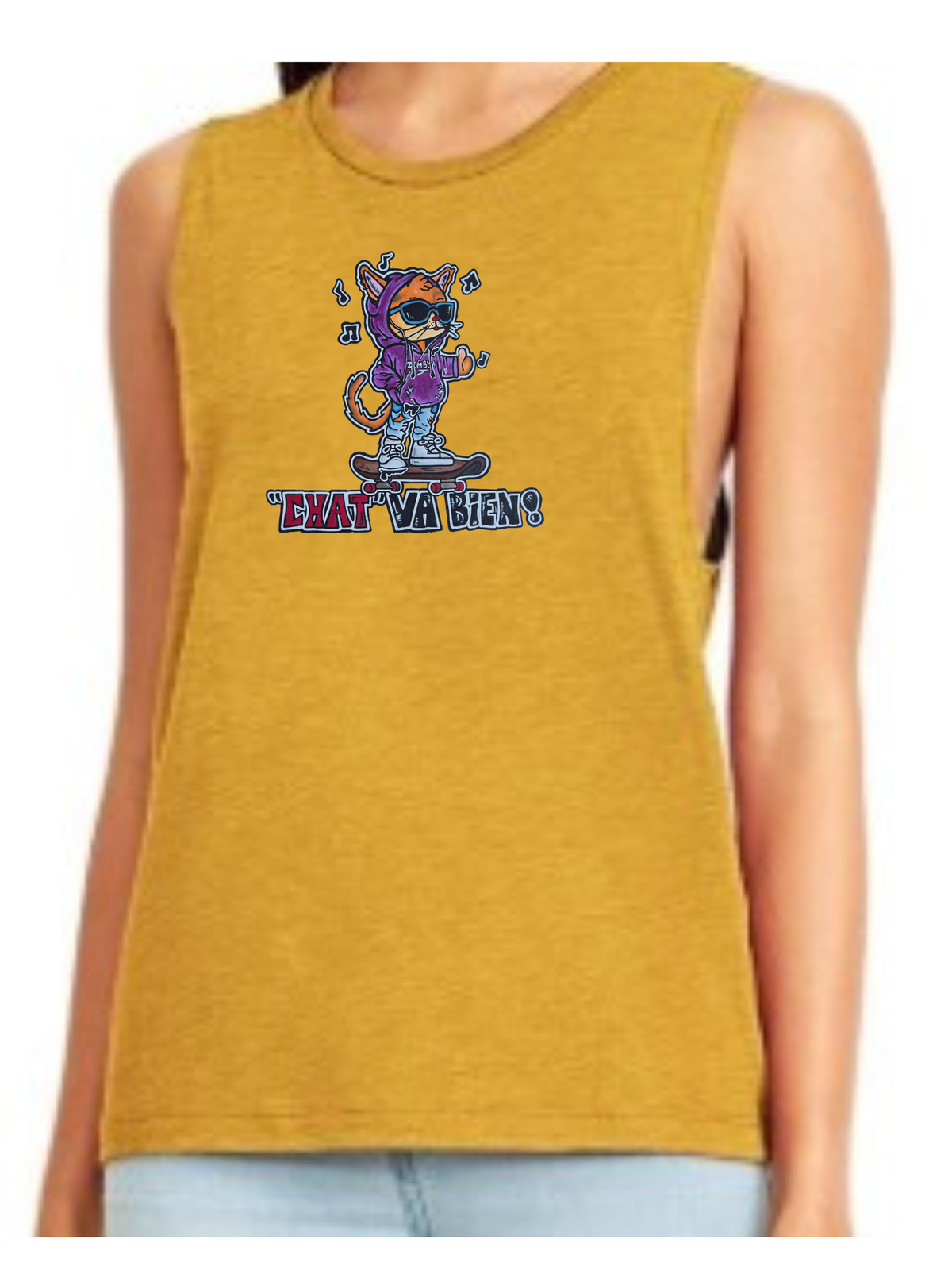 Camisole femme festival muscle Chat va bien