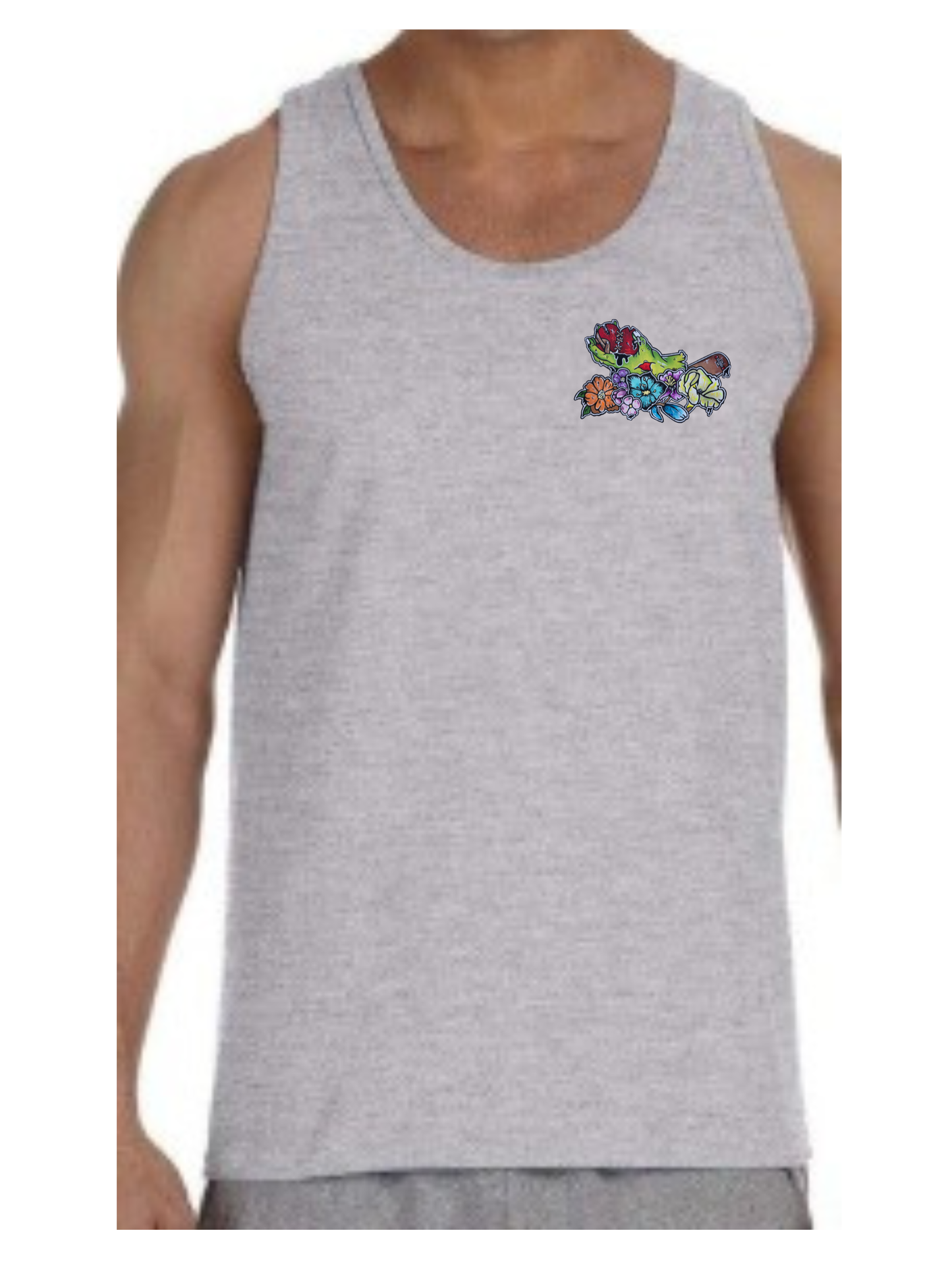 Camisole homme Main zombie coeur fleur