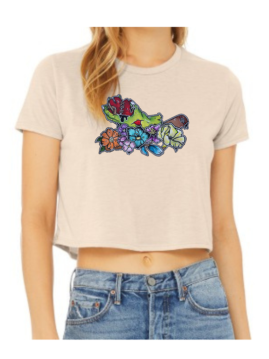 Crop top Main zombie coeur fleur