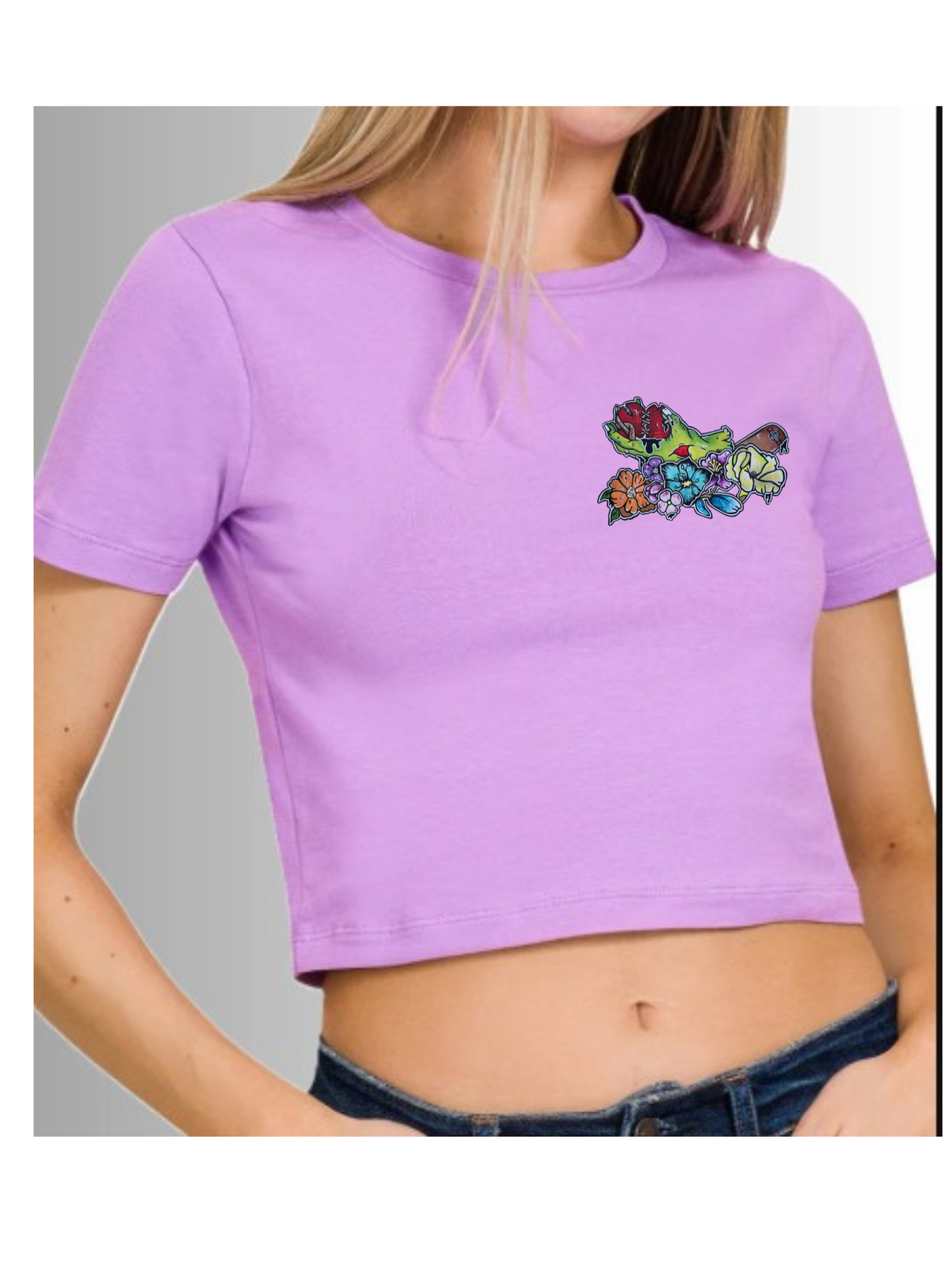 Crop top Main zombie coeur fleur