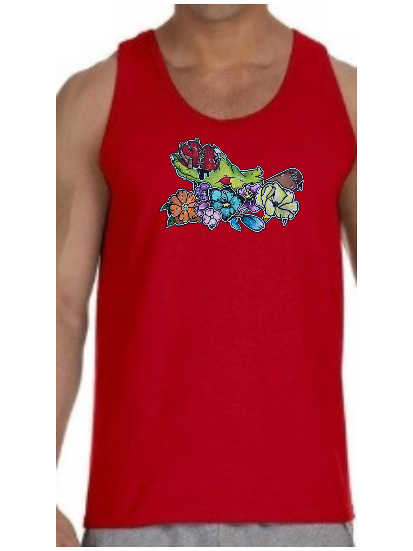 Camisole homme Main zombie coeur fleur