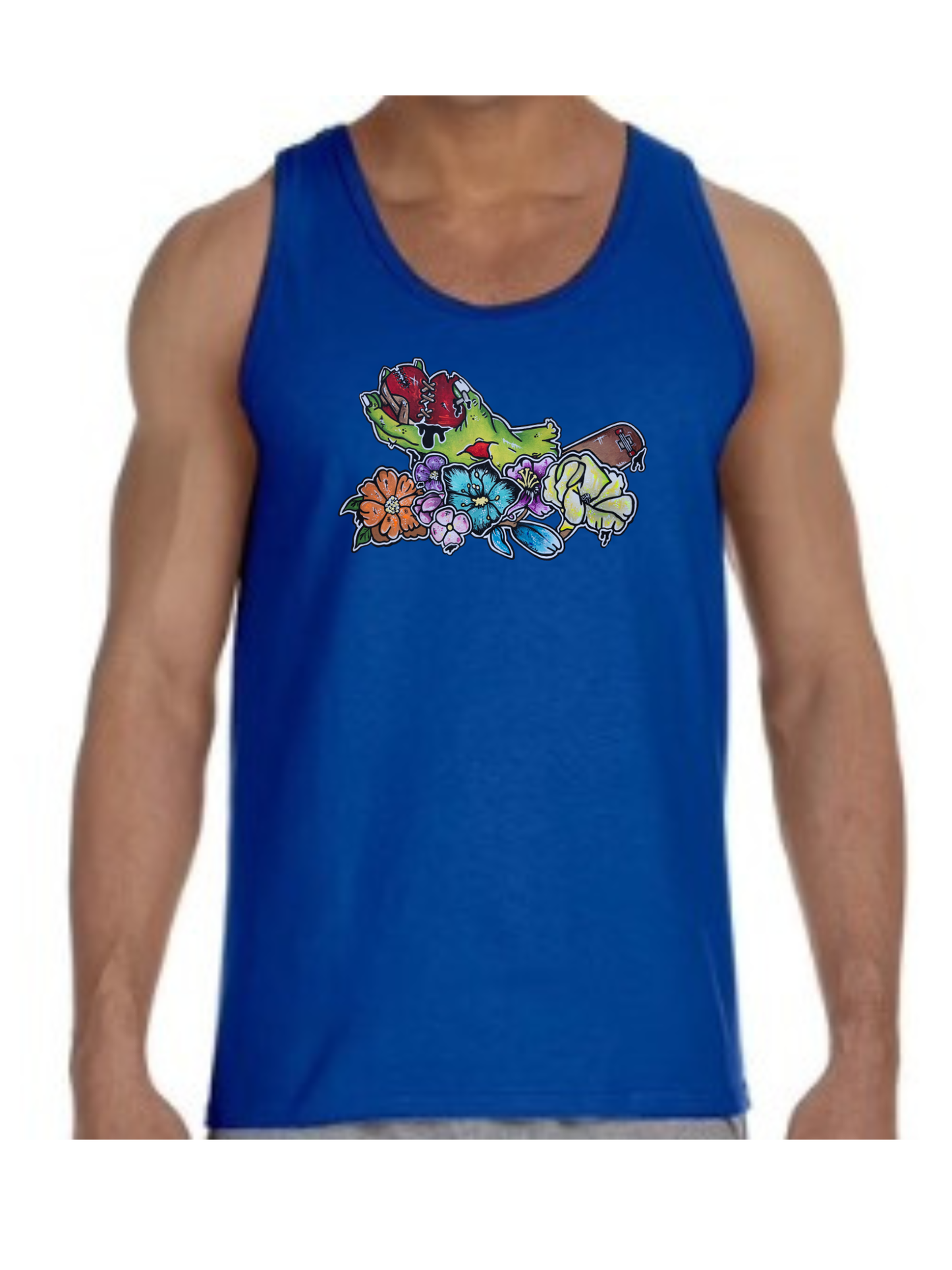 Camisole homme Main zombie coeur fleur