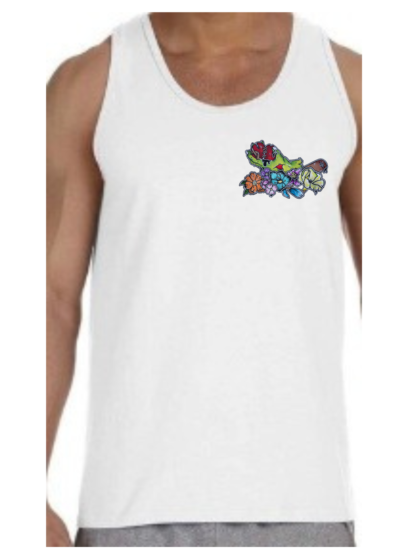 Camisole homme Main zombie coeur fleur