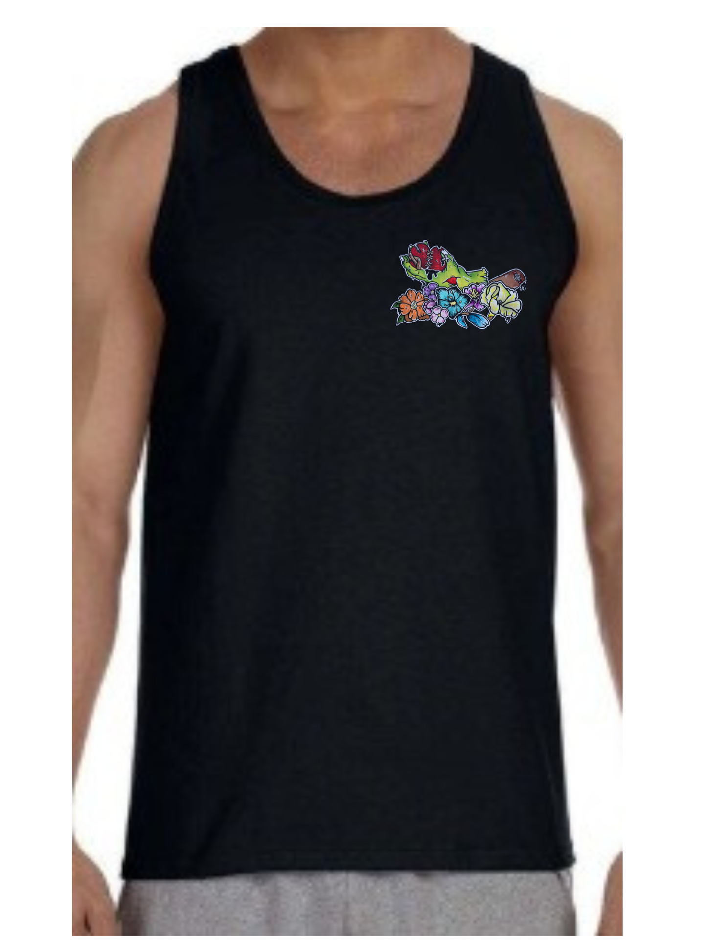 Camisole homme Main zombie coeur fleur