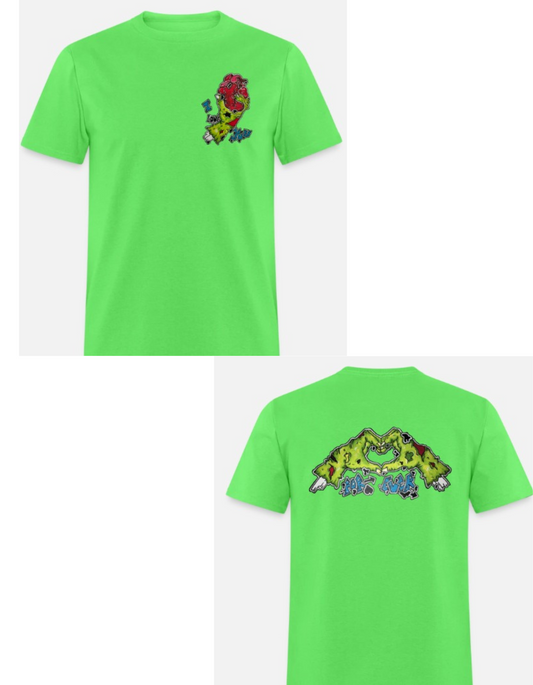 T-shirt combo main zombie coeur