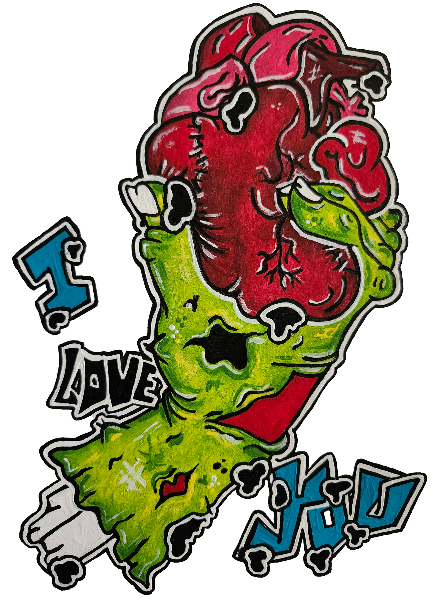 T-shirt main de zombie coeur