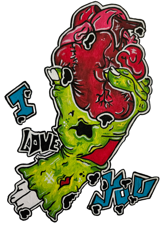 T-shirt main de zombie coeur