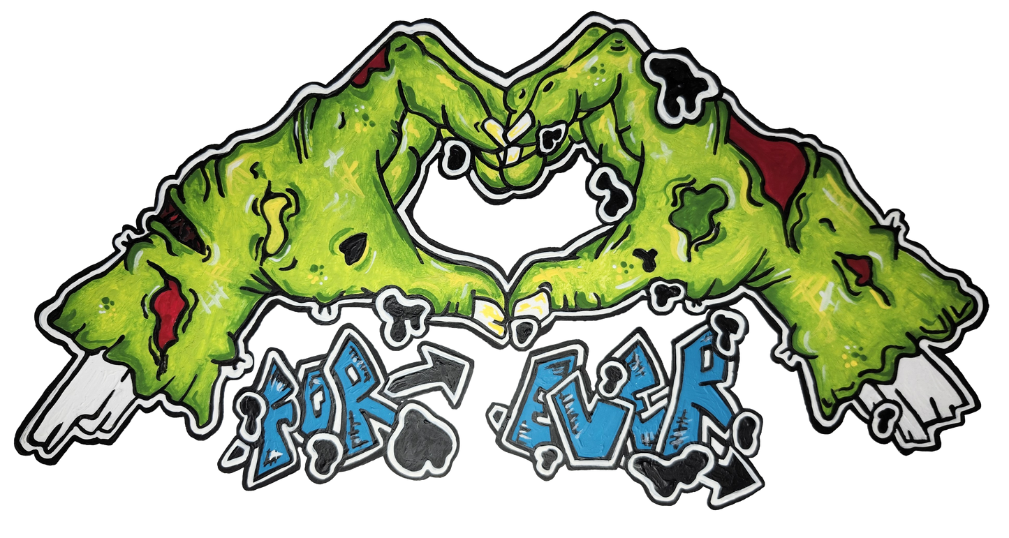 T-shirt main de zombie formant un coeur