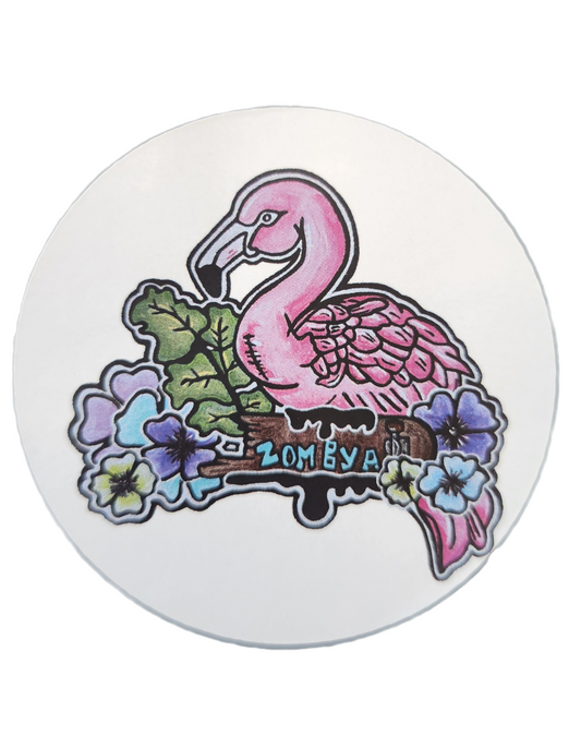 Autocollant flamant rose