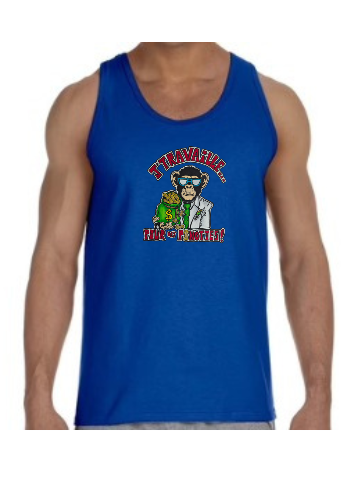 Camisole homme J'travaille pour des peanuts