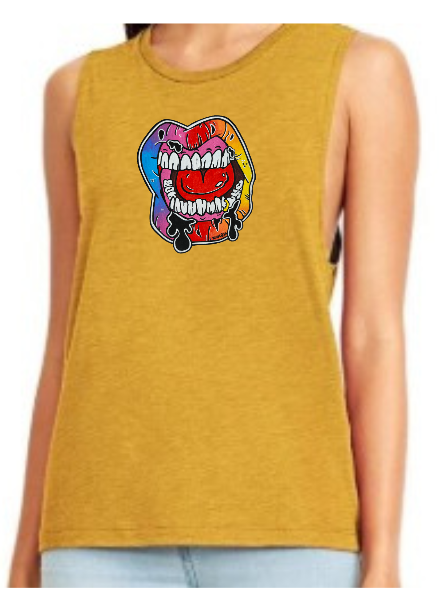 Camisole femme festival muscle Lèvre multicolore