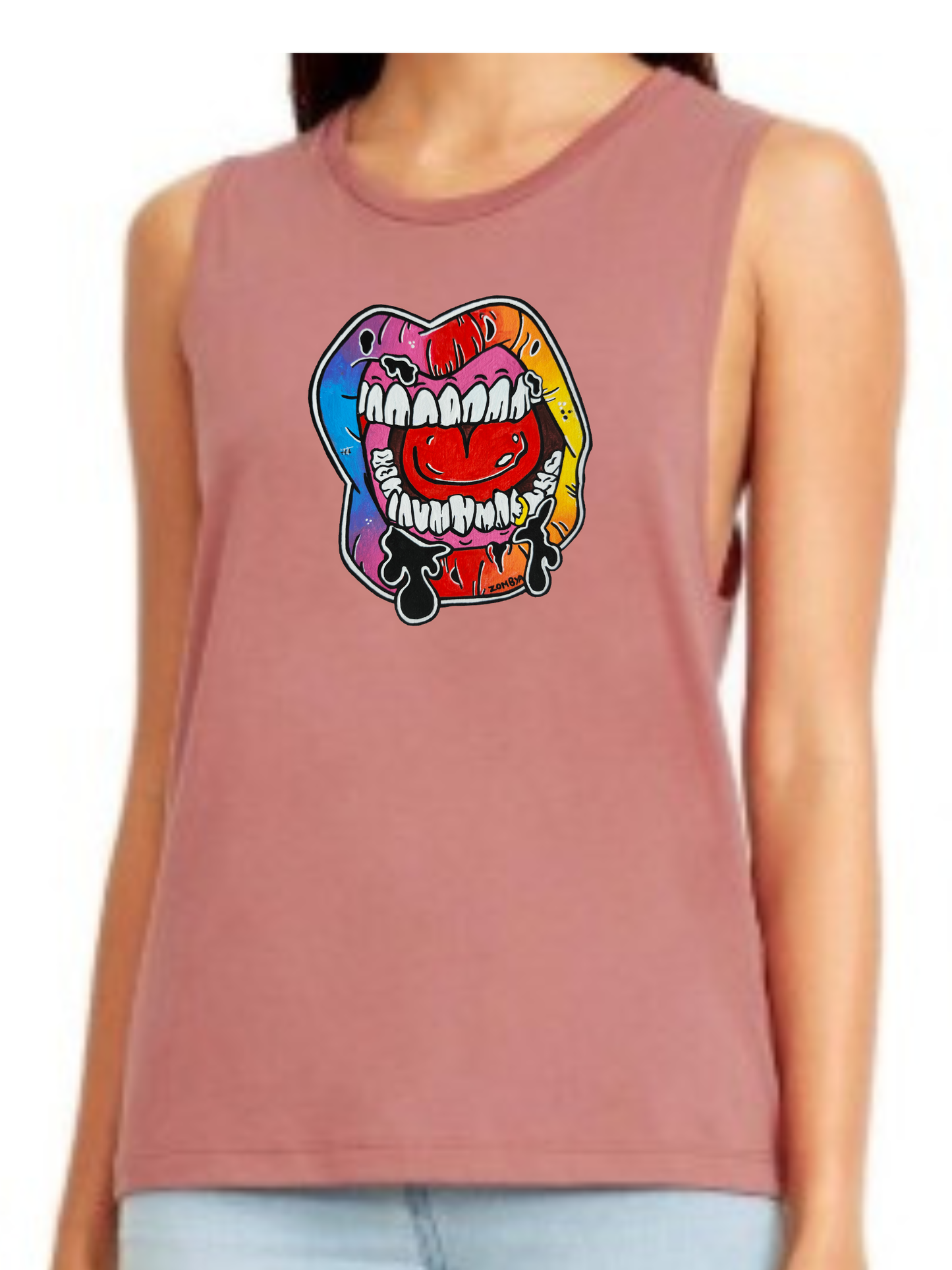 Camisole femme festival muscle Lèvre multicolore