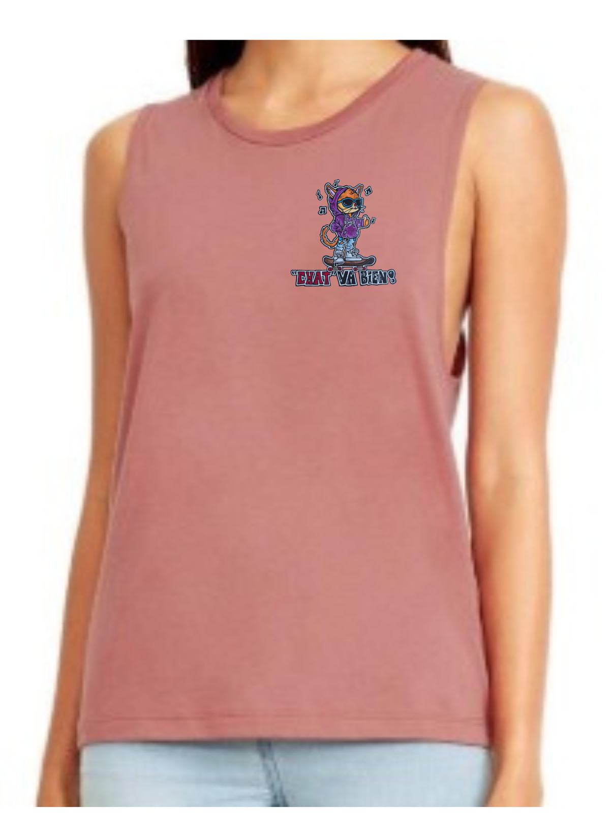 Camisole femme festival muscle Chat va bien