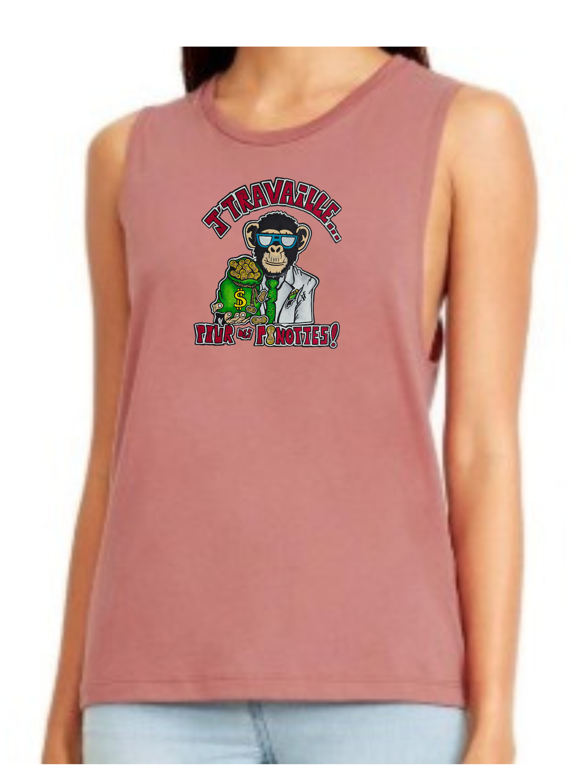 Camisole femme festival muscle J'travaille pour des peanuts