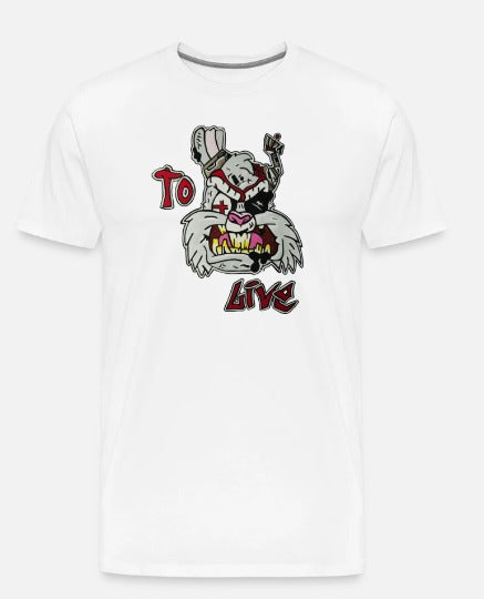 T-shirt lapin  avec design to live