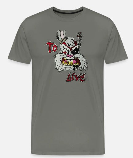 T-shirt lapin  avec design to live