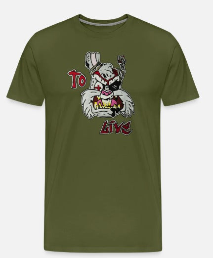 T-shirt lapin  avec design to live