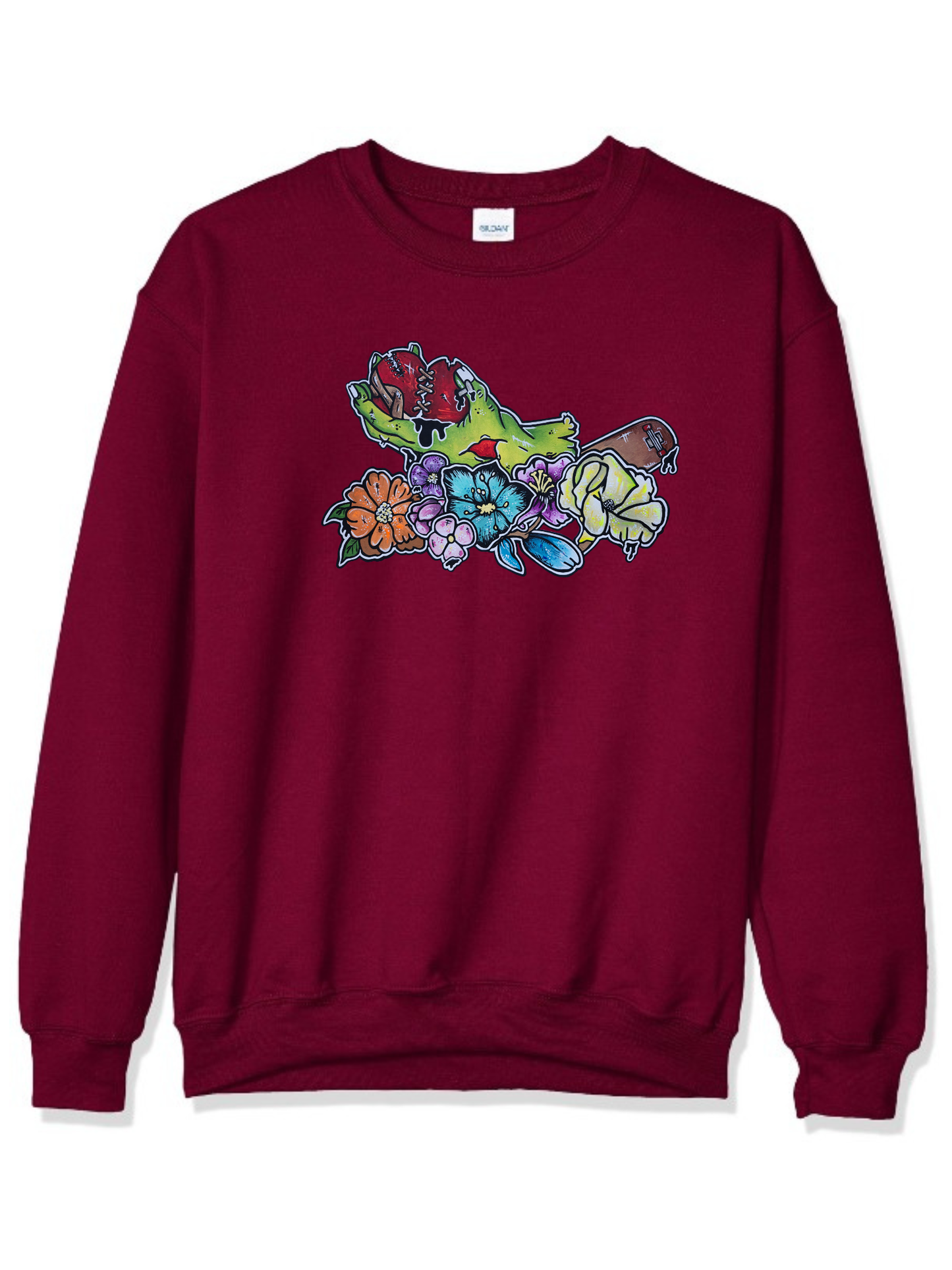 Crewneck Main zombie coeur fleur