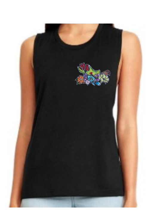 Camisole femme festival muscle Main zombie coeur fleur
