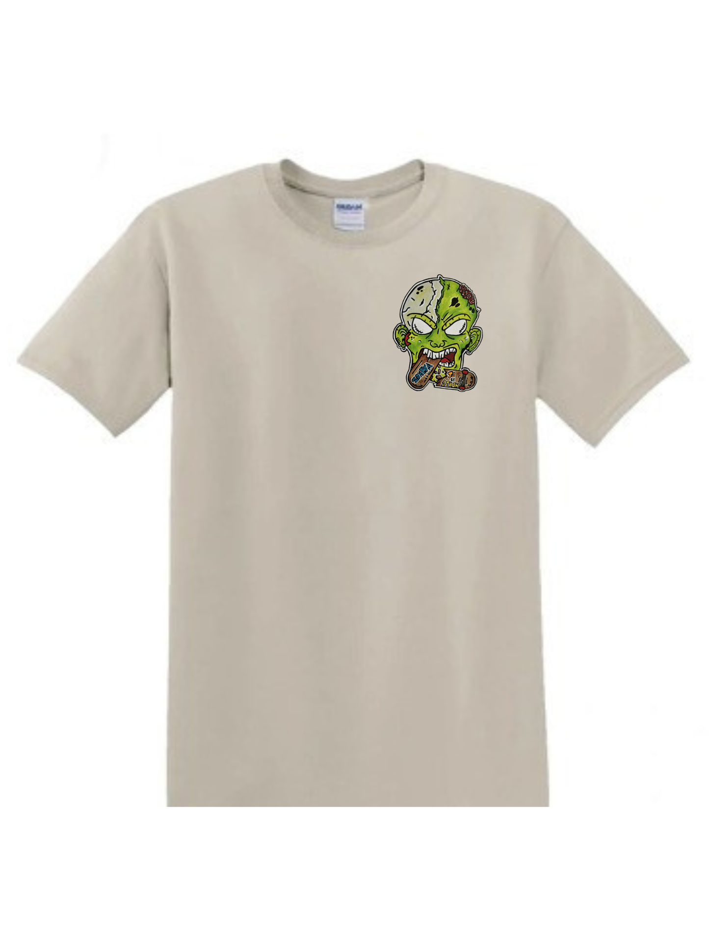T-shirt zombie qui mange un skate