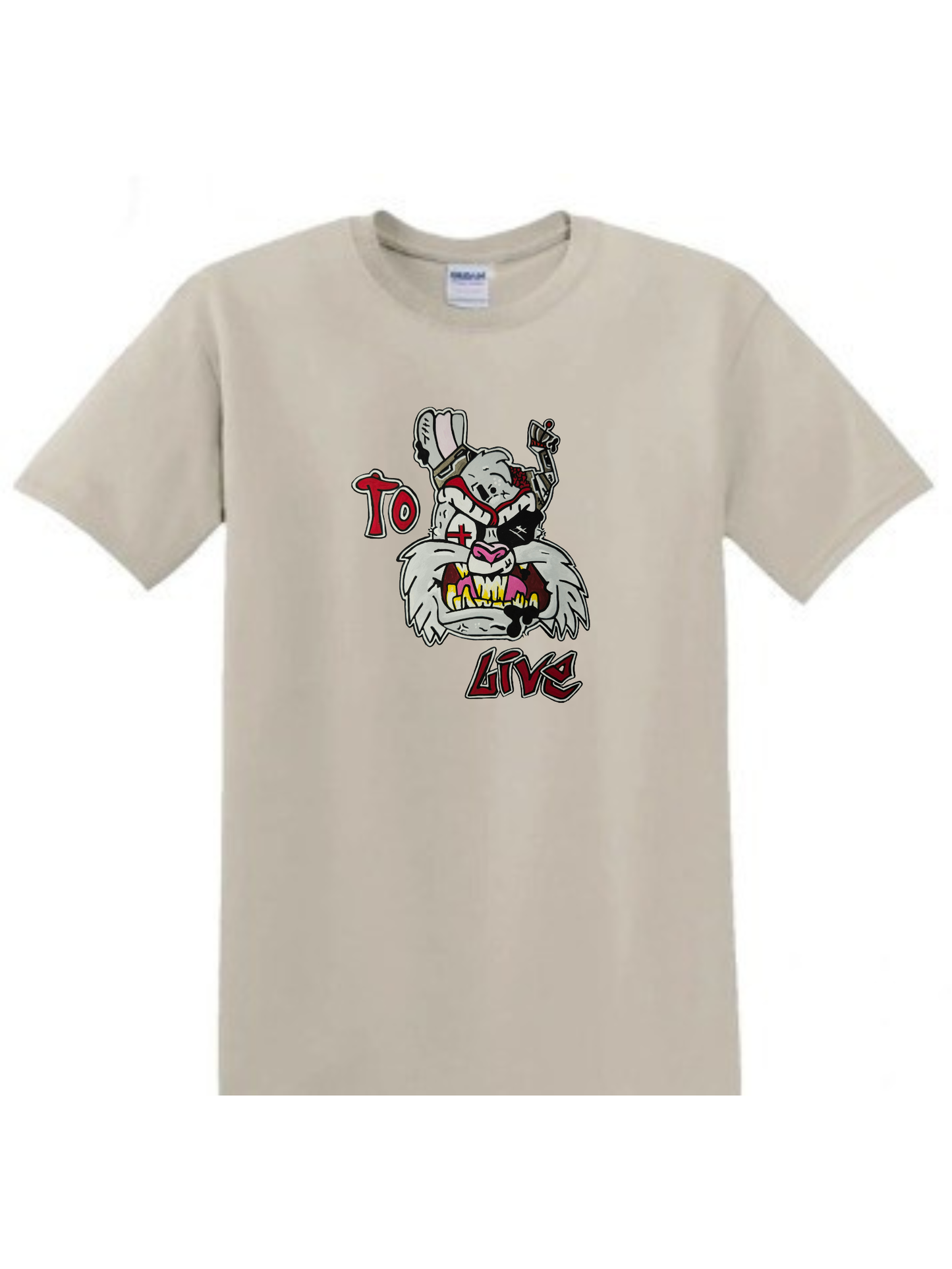 T-shirt lapin  avec design to live