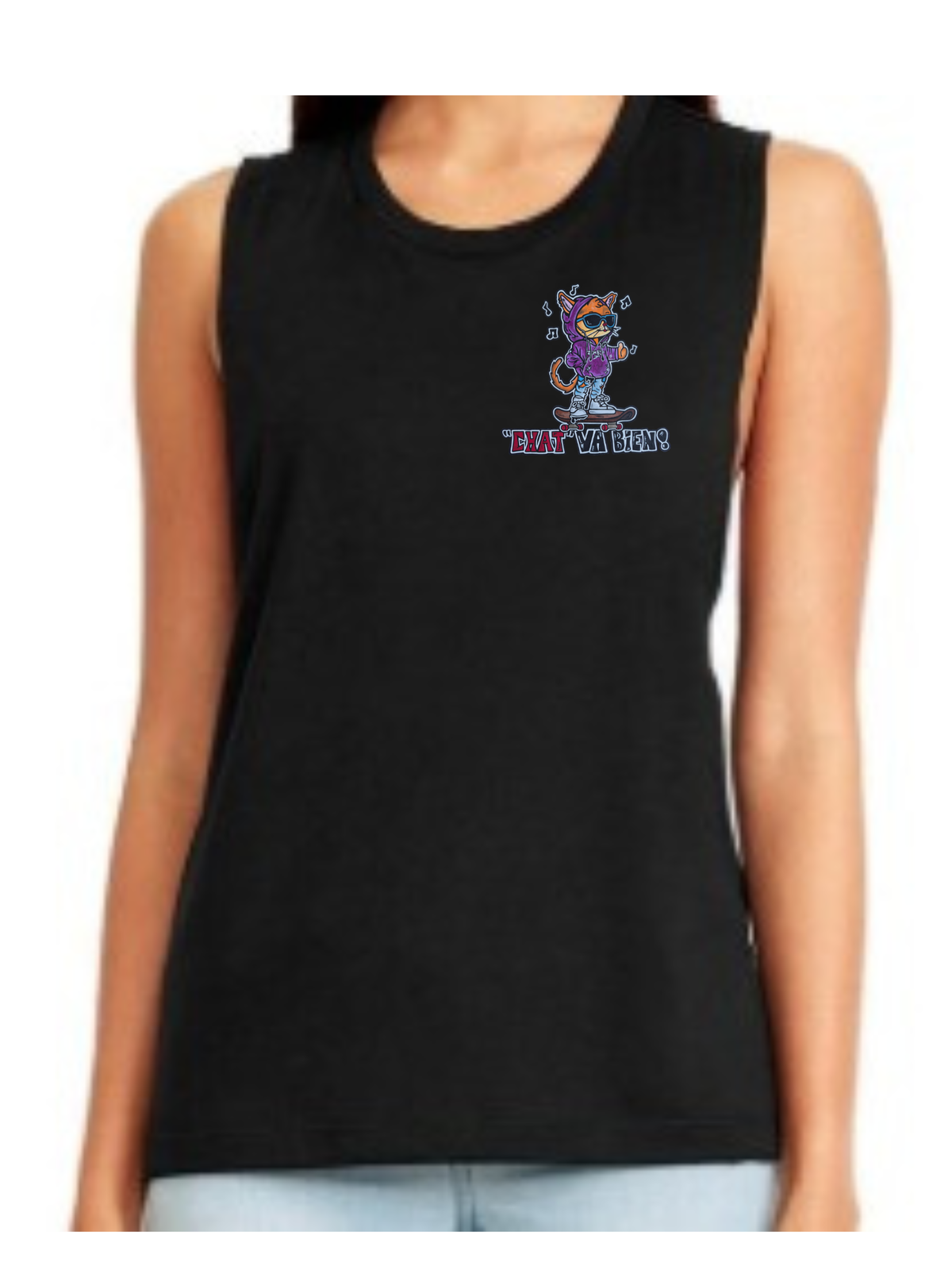 Camisole femme festival muscle Chat va bien