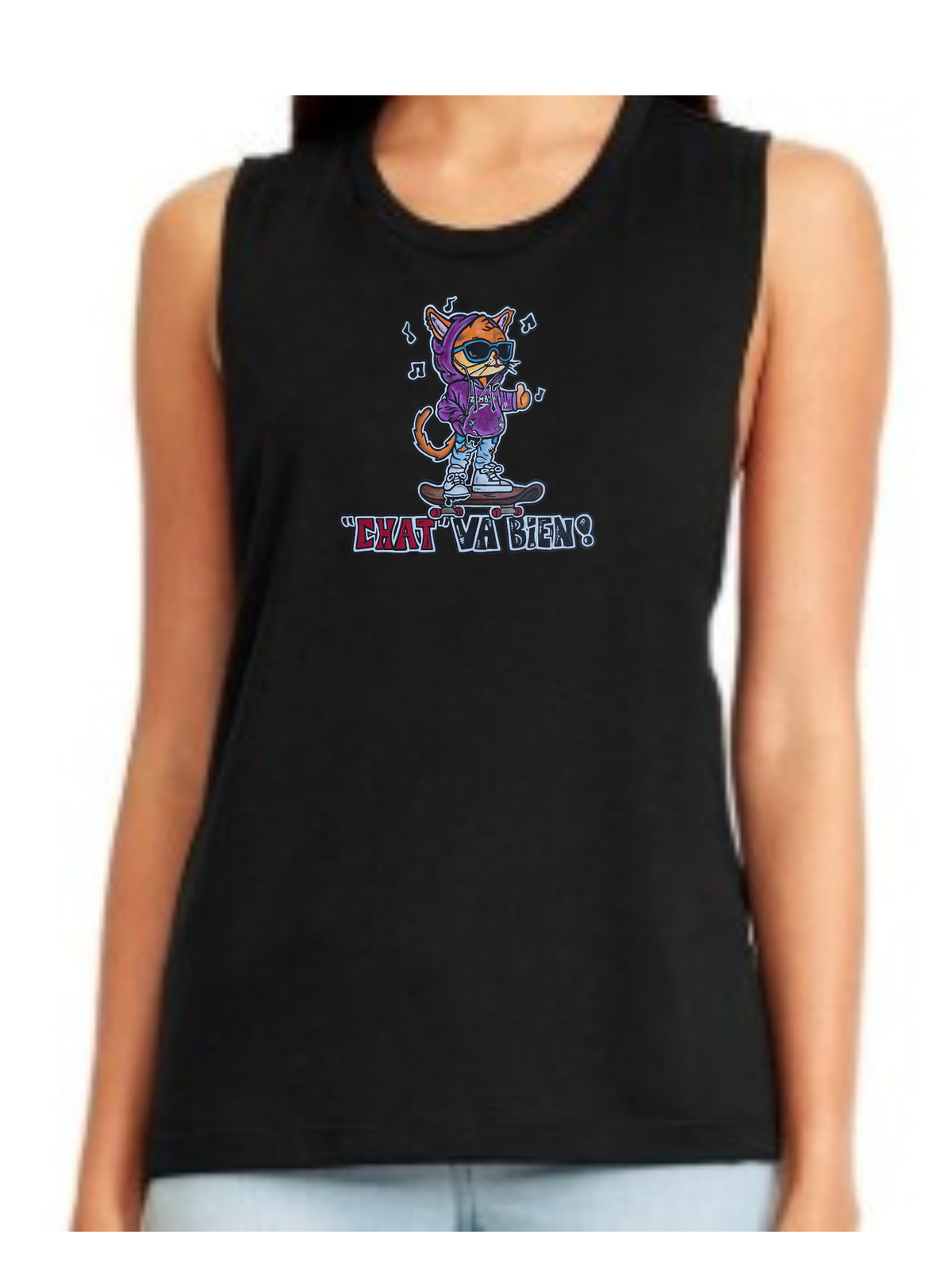 Camisole femme festival muscle Chat va bien