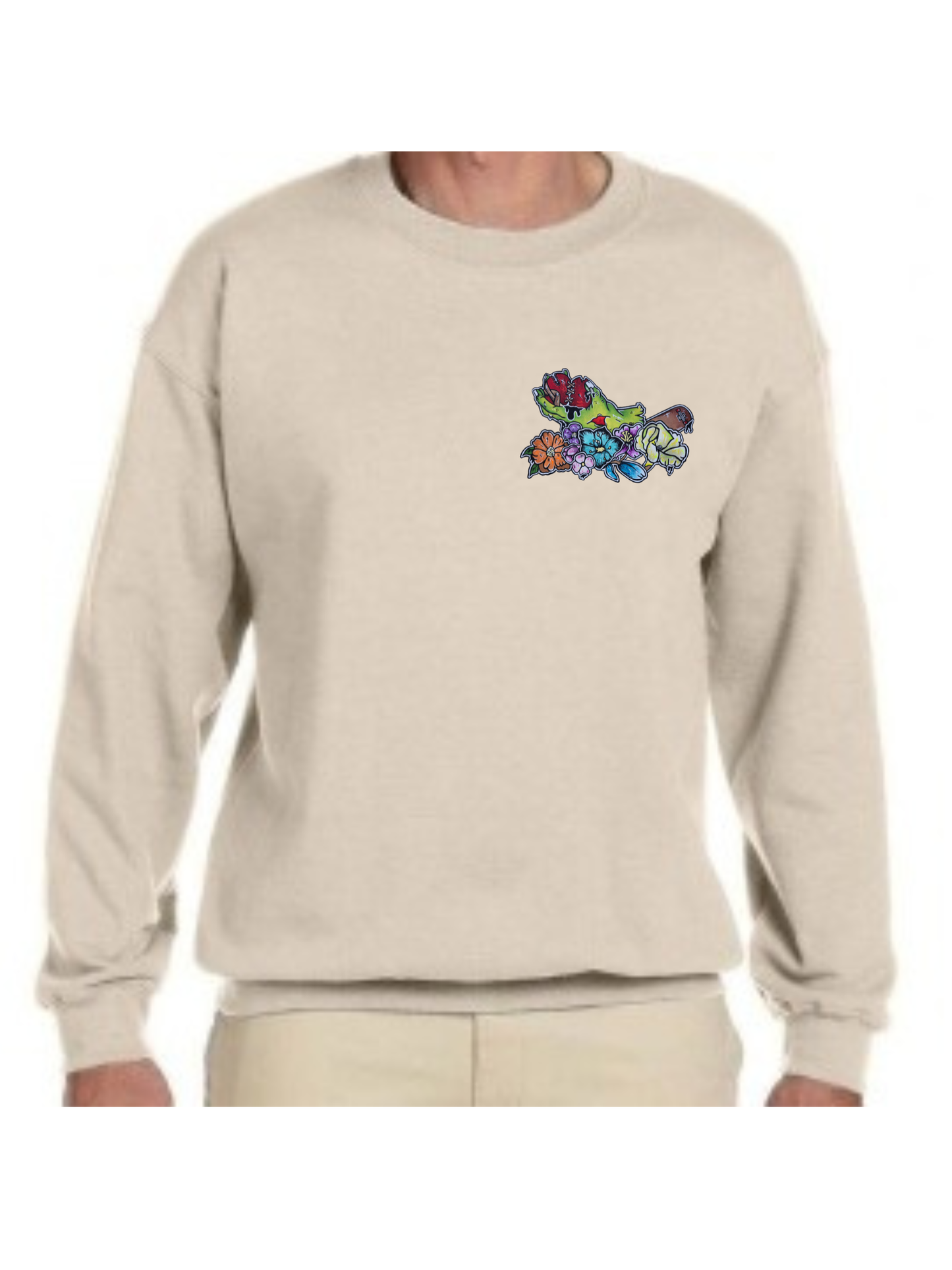 Crewneck Main zombie coeur fleur